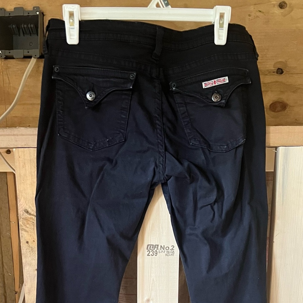 Hudson Black Stretch Flap Pocket Tapered Denim Skinny Jeans Size 32 Y2K LOW RISE
